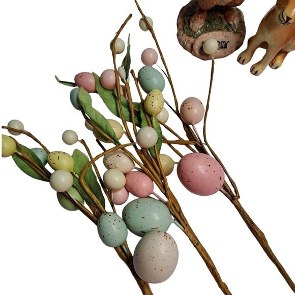 Rabbit Easter Egg Decoration Lot of 8 Pieces Flopsy Bunny Floral Picks - Picture 2 of 6